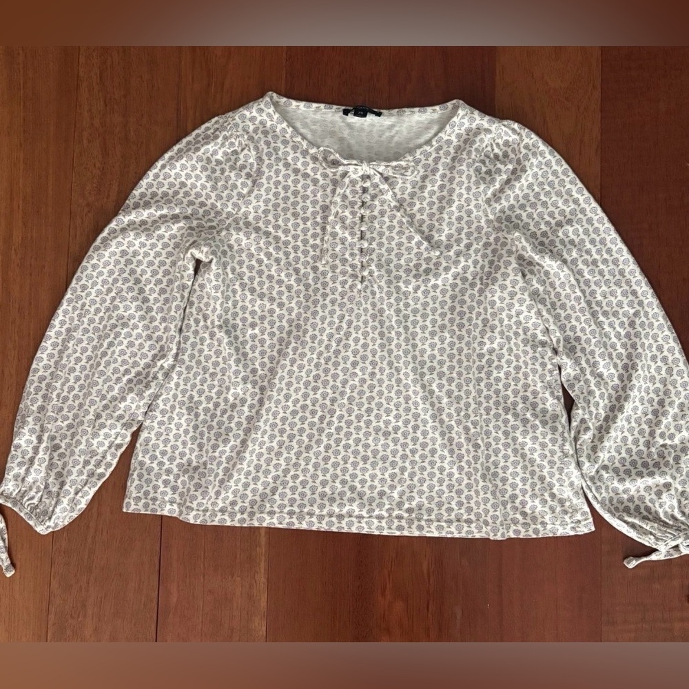 J. Crew Broken-in Jersey Top Womens XS Hyacinth Floral Feminine 100% Cotton